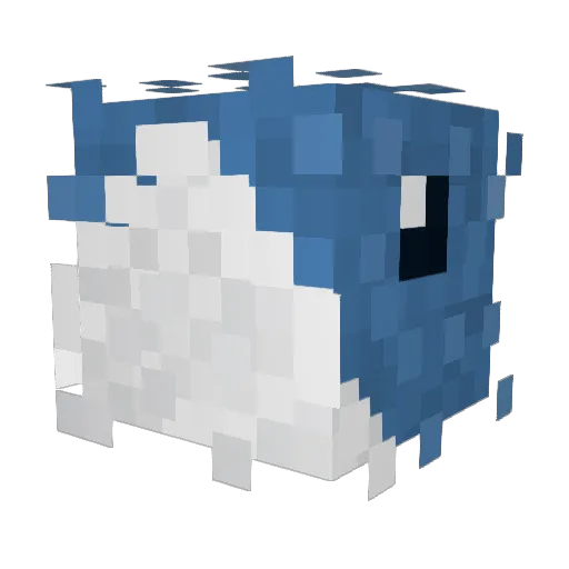 SharkHusband Minecraft avatar head, 3D render