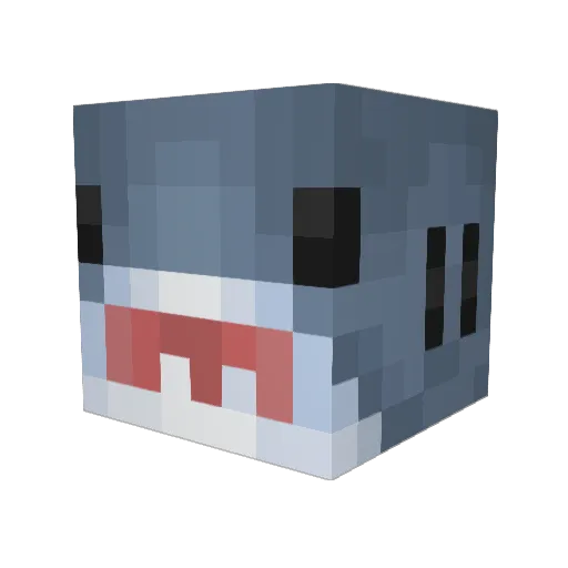 SharkMC2 Minecraft avatar head, 3D render