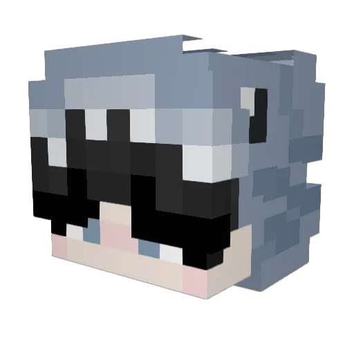 Shark_V4 Minecraft avatar head, 3D render