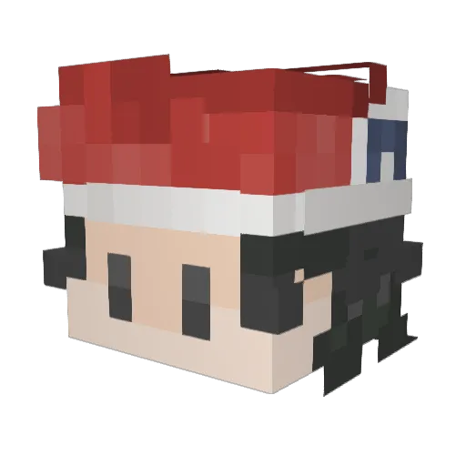 Sharkama Minecraft avatar head, 3D render