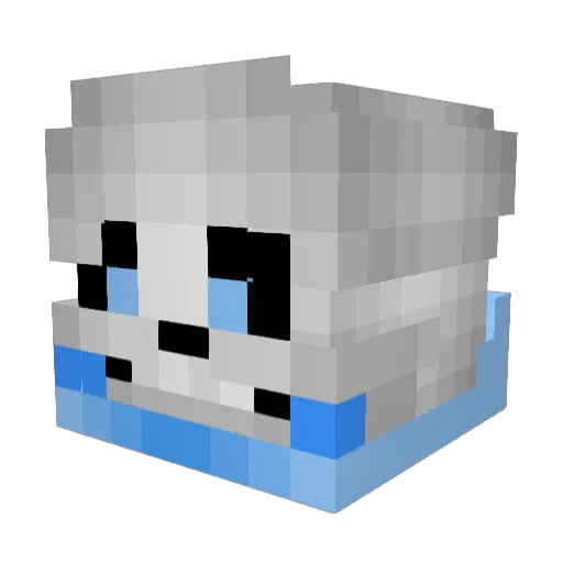 Sharkbitten Minecraft avatar head, 3D render
