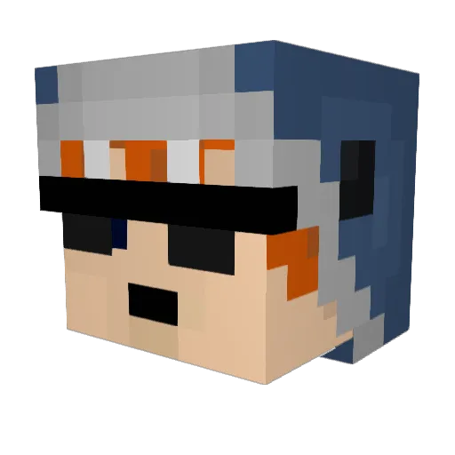 Sharkbro369 Minecraft avatar head, 3D render