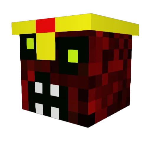 Sharkening Minecraft avatar head, 3D render