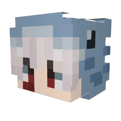 Sharkiito Minecraft avatar head, 3D render
