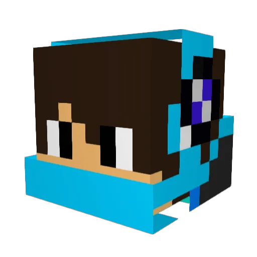 Sharking2912 Minecraft avatar head, 3D render