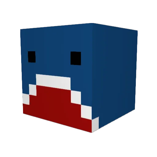 Sharkkkyyy Minecraft avatar head, 3D render