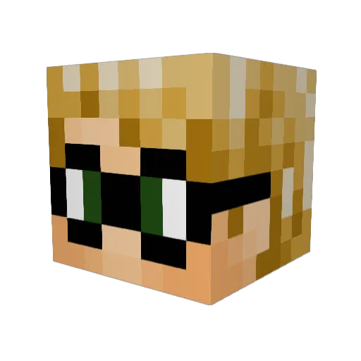 Sharkle Minecraft avatar head, 3D render