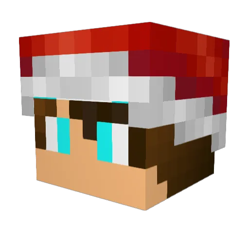 Sharkleh Minecraft avatar head, 3D render
