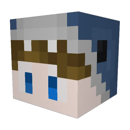 Sharklivee Minecraft avatar head, 3D render