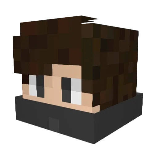 Sharkoow Minecraft avatar head, 3D render