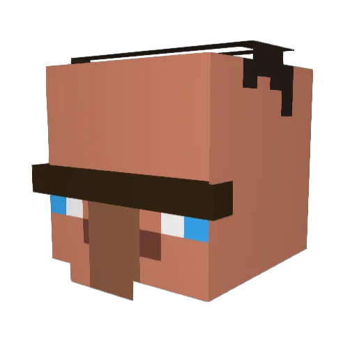 Sharkowaowa Minecraft avatar head, 3D render