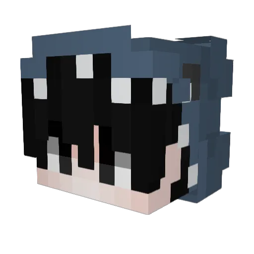 Sharkser Minecraft avatar head, 3D render