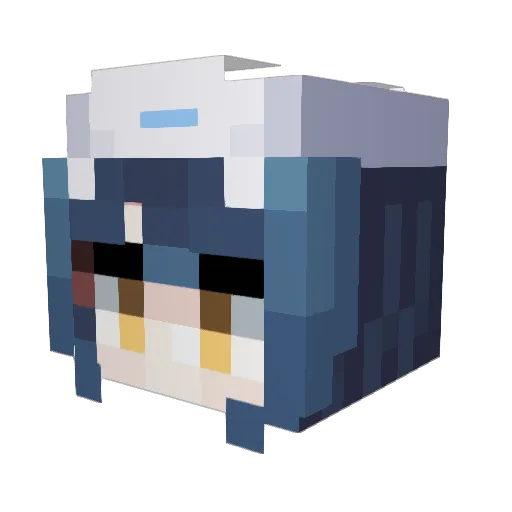Sharksucker Minecraft avatar head, 3D render
