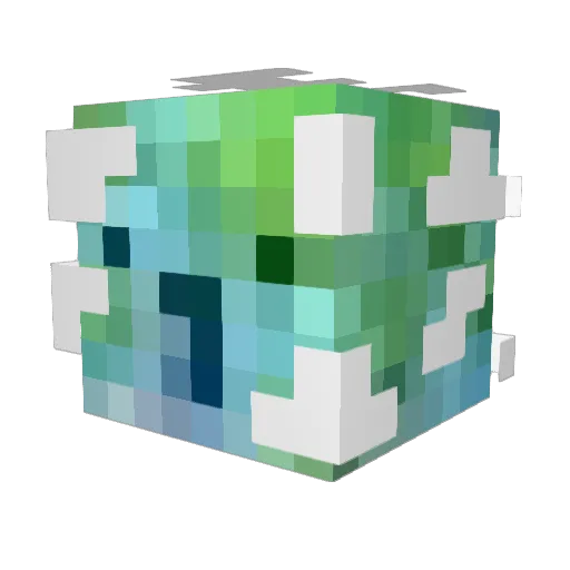 Sharktoon Minecraft avatar head, 3D render