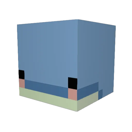 Sharkyish Minecraft avatar head, 3D render