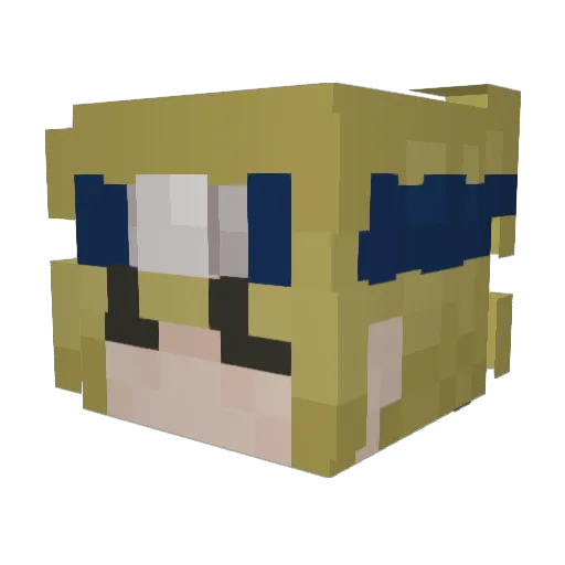 Sharleehs Minecraft avatar head, 3D render