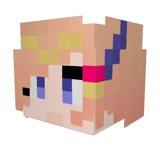 SharonLin Minecraft avatar head, 3D render