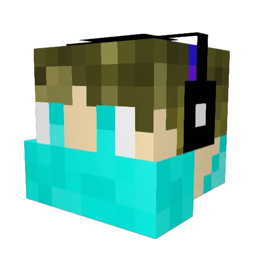 SharpiFox Minecraft avatar head, 3D render