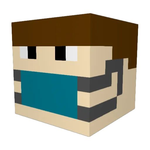 Sharpmaster1379 Minecraft avatar head, 3D render