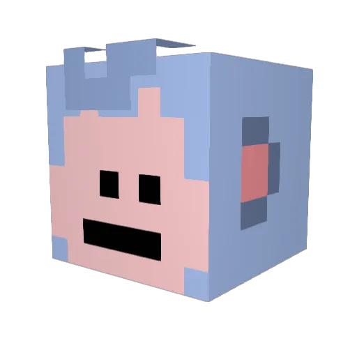 Sharquita Minecraft avatar head, 3D render