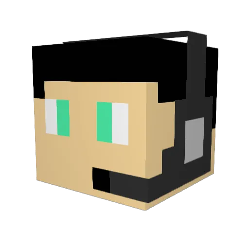 Shartas Minecraft avatar head, 3D render