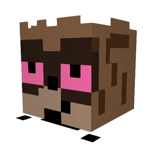 ShartyRex Minecraft avatar head, 3D render