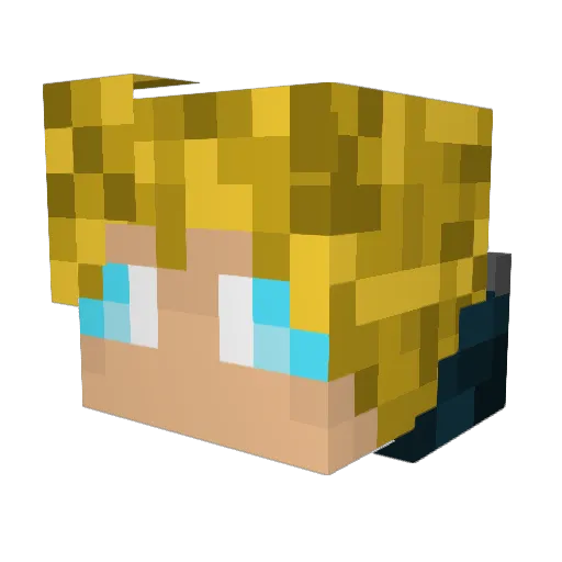 Shason Minecraft avatar head, 3D render