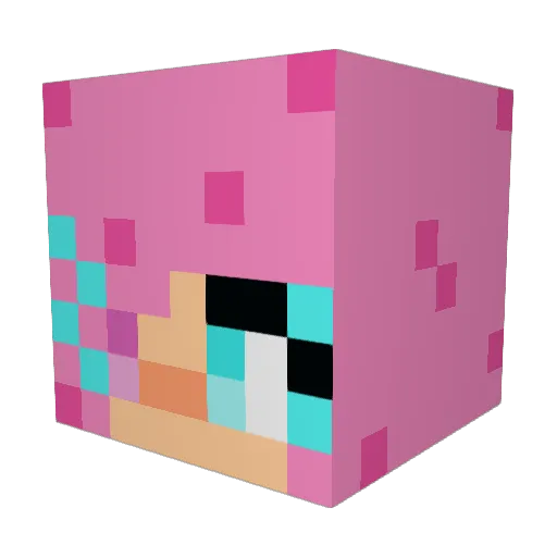 ShatteredDoll Minecraft avatar head, 3D render