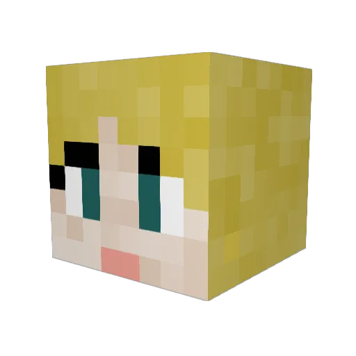 ShauChow Minecraft avatar head, 3D render