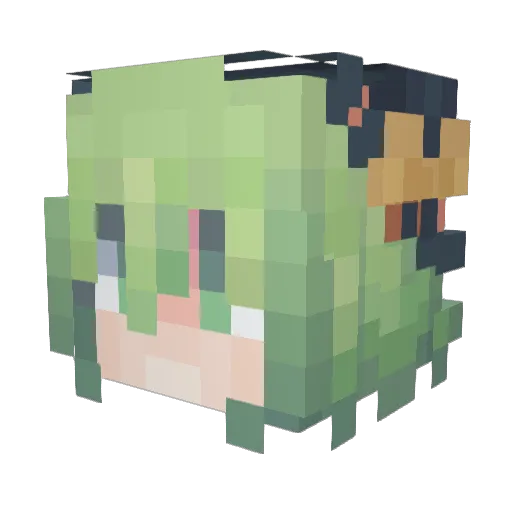 ShaungJi Minecraft avatar head, 3D render