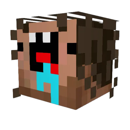 Shaurmaaaa Minecraft avatar head, 3D render