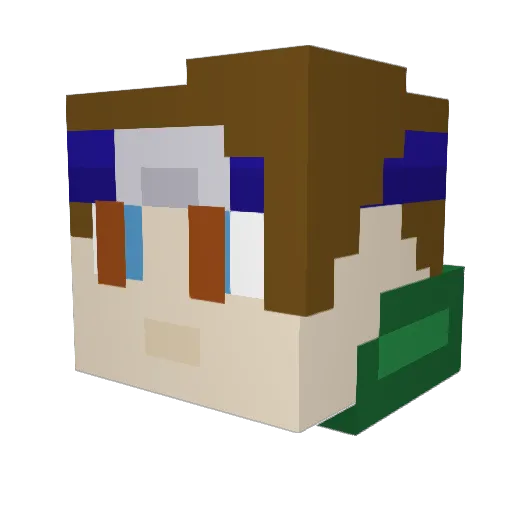 Shawdey Minecraft avatar head, 3D render