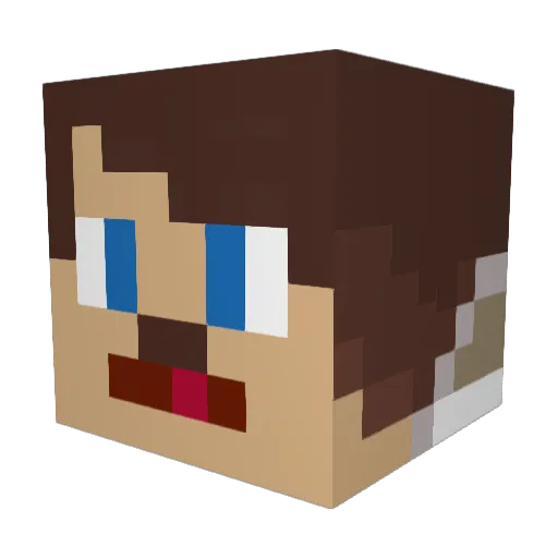 Shawknee Minecraft avatar head, 3D render