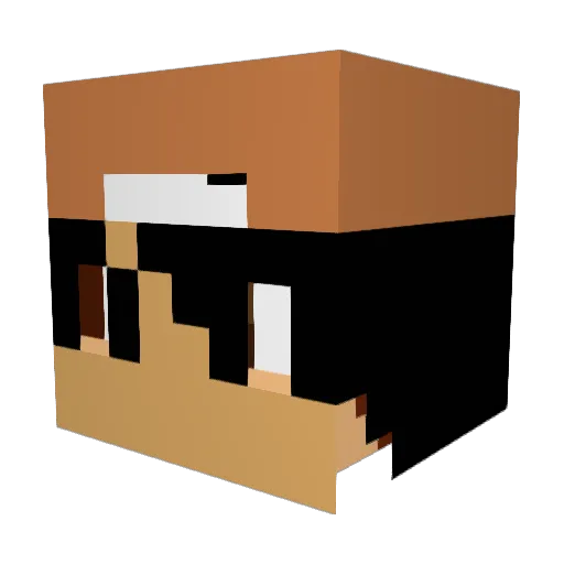 ShawnPom Minecraft avatar head, 3D render