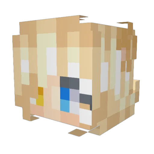 ShaydeDisenka Minecraft avatar head, 3D render