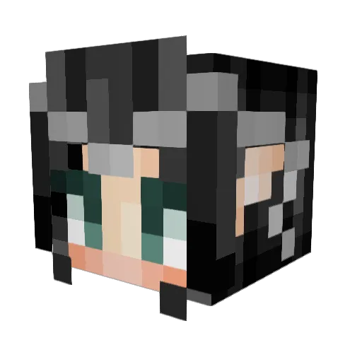 Shayoba Minecraft avatar head, 3D render
