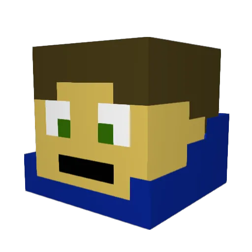 Shazam52 Minecraft avatar head, 3D render