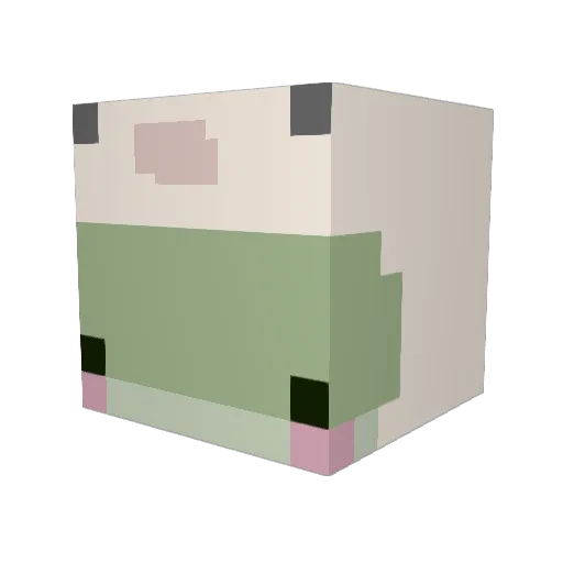 Shazfrog Minecraft avatar head, 3D render