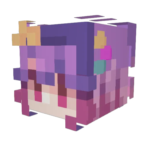 Shazichan Minecraft avatar head, 3D render