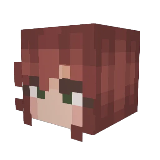 SheCheek Minecraft avatar head, 3D render
