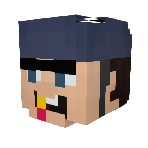 SheLuvTEN Minecraft avatar head, 3D render