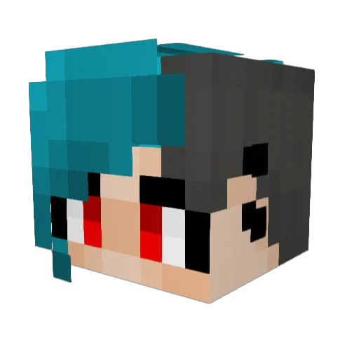 SheLycan Minecraft avatar head, 3D render