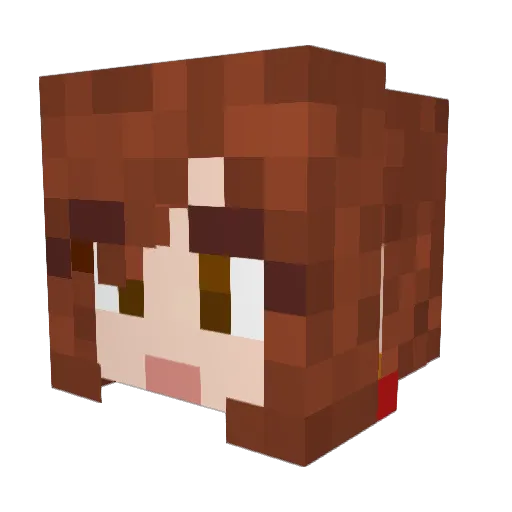 SheTM Minecraft avatar head, 3D render