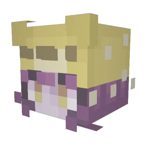 Shebubby Minecraft avatar head, 3D render