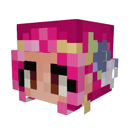 Shecha Minecraft avatar head, 3D render