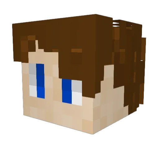Shechuu Minecraft avatar head, 3D render