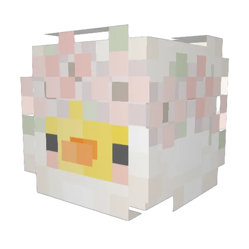 SheepHanaTei Minecraft avatar head, 3D render