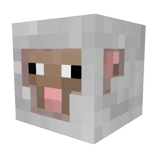 SheepMan31 Minecraft avatar head, 3D render
