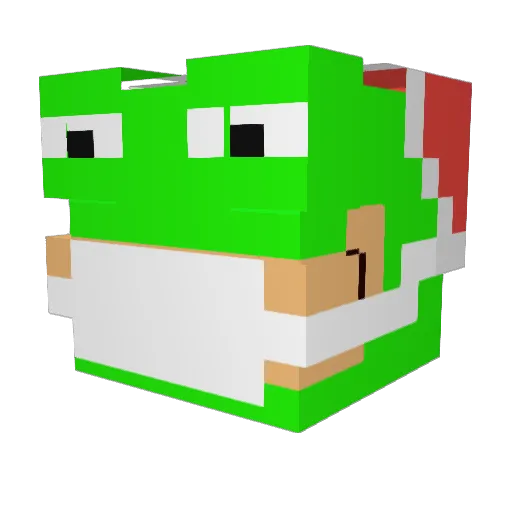SheepchanDAU Minecraft avatar head, 3D render