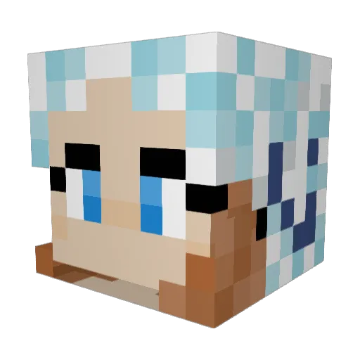 Sheepdoll Minecraft avatar head, 3D render